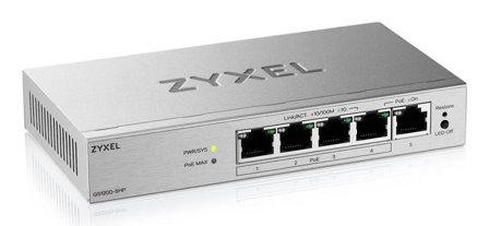 Zyxel | GS1200-5HPv3 | Web Managed PoE Desktop Switch | 5x Port | 1Gbit/s | 68W PoE