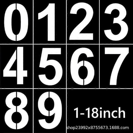 10 st. Stora Sifferschabloner: 0-9 Återanvändbara Digitala Mallar - Adressnummermålningsmallar För Brevlådor Skyltar Väg Parkeringsplats Dörrar 