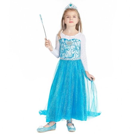 Flickor med paljetter Princess Costume Långärmad Klä upp