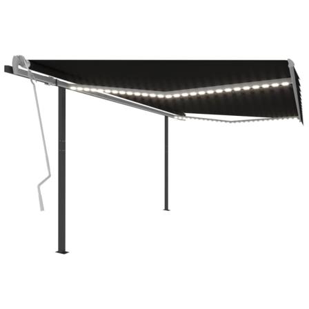 Vidaxl Markis Med Led Manuellt Infällbar 4,5x3 M Antracit Antracit