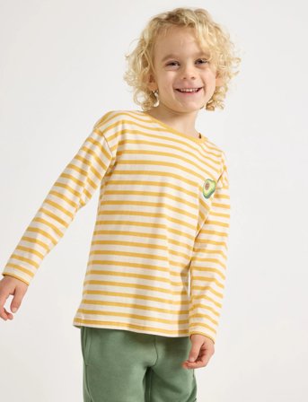 Lindex Top Ls Essentials Stripe - Yellow - 98