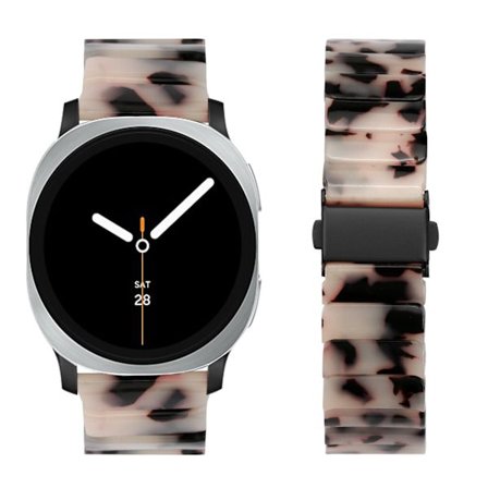 Tyylikäs ja mukava hartsi kellon ranneke, yhteensopiva Samsung Watch 8/8 Classic kanssa White+Black