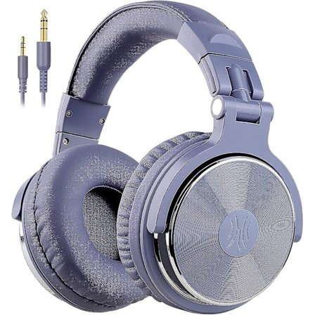 Trådade DJ-hörlurar med mikrofon, Hi-Res-ljud, extra basljud, lätta, bekväma, hopfällbara hörlurar med delningsport, 2 uttag - Hörlurar