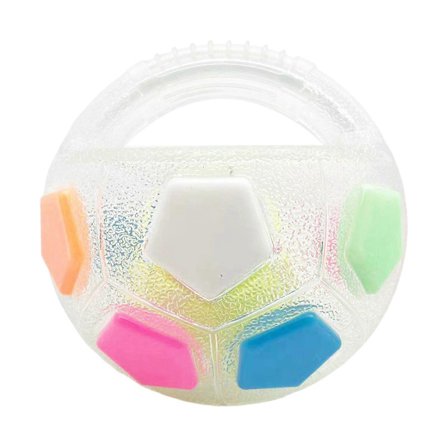 Hundleksak med Handtag Pipig Interaktiv Apporteringsboll Gummi Fotboll Lugnande Boll Flytande Vatten[D]