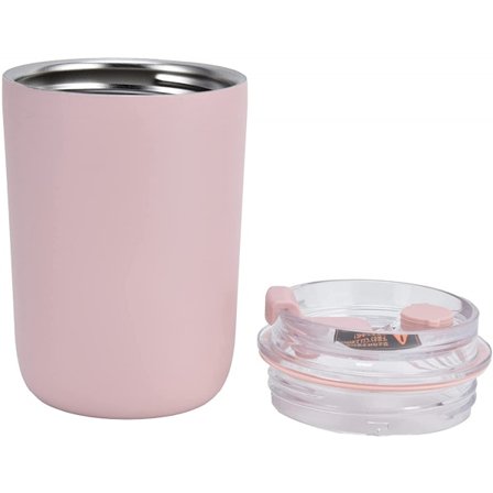 300 ml termosmuki, vuotokuppi, vuototiivis, matkamuki, miehille ja naiselle, syntymäpäivälahja (vaaleanpunainen)