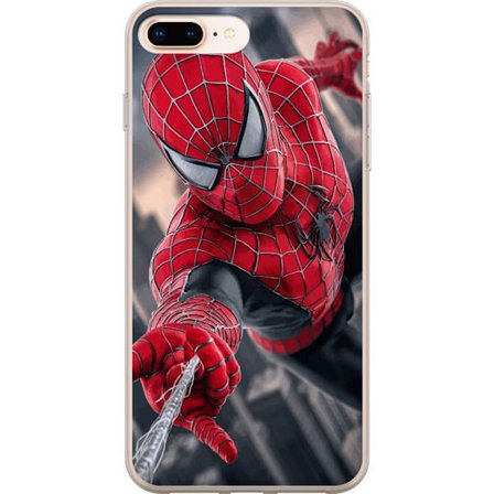Yhteensopiva Puhelinkuori Apple Apple iPhone 7 Plus Dynaaminen Spider-Man-kuvaus toimintanäkökulmasta, supervoimien teema liikkeen energialla ja elo