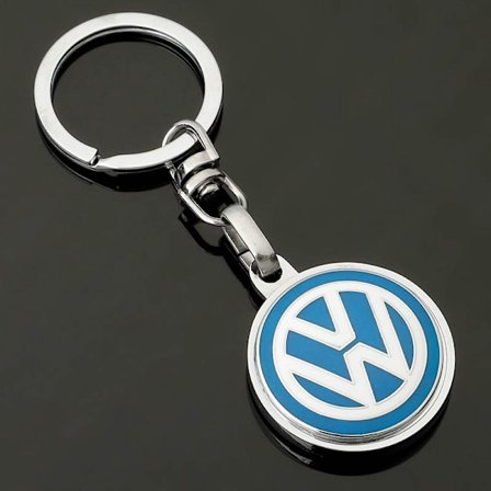 VW Volkswagen nøglering med det nye sorte logo, diameter 30 mm