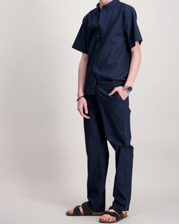 Lyle & Scott Linen Trouser Bleu Pantalons Garçon - Kids Brand Store