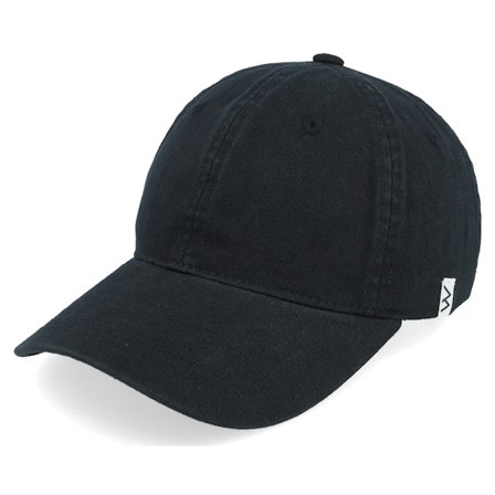 Wei - Wai Washed Cotton Black Mom Cap Unconstructed Black Cap - @ Hatstore