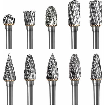 Dobbelt skæret hårdmetal roterende fræsere til træ, gravering, wolfram fræsebits med 3 mm skaft til metaludskæring, polering, gravering, slibemaskine 