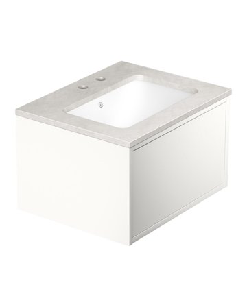 Gustavsberg Ducentic GB71DCVU60DHSG1200 Kommodpaket 60 cm, vit/grå sten, 2 blandarhål Vit/Grå sten, Badrum