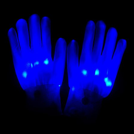 LED Luminous Gloves Lysande blinkande handskar Blå