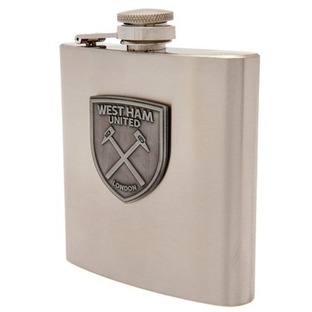 West Ham United FC Badge Hip Flask One Size Silver