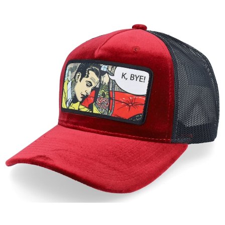 Calza Pennello - Rød trucker Caps - K Bye. Pop Art Velvet Red/Black A-Frame Trucker @ Hatstore
