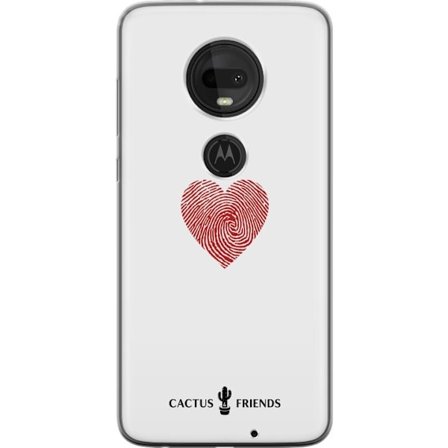 Kompatibel Mobilcover til Motorola Motorola Moto G7 Cactus and Friends - Fingerprint Love