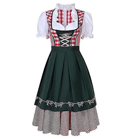 Kvinner Tradisjonell Oktoberfest-drakt Tysk Øl Wench Dirndl Kjole Med Forkle Cosplay Kostyme Festkjole Xs-6xl Plus Size V