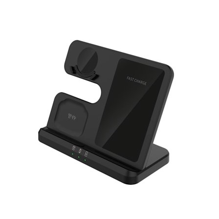 3-i-1 Trådløs Vertikal Ladestasjon for Galaxy Telefoner, Klokker, Hodetelefoner