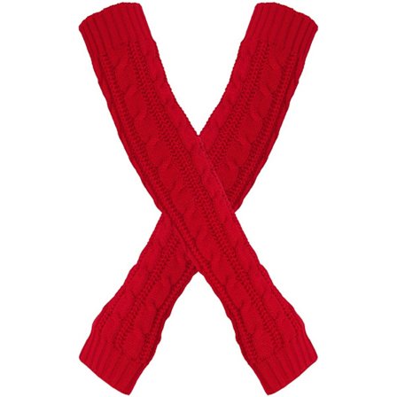 Armvarmere, håndledsvarmere, armvarmere til kvinder, hul til tommelfinger, uld, rød Bordeaux rød