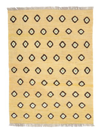 Handvävd Kelim Nimbaft Matta 106X144 Orange/Svart