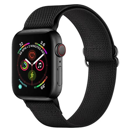 Elastinen Nylon-ranneke Apple Watch Series 10 46mm Musta