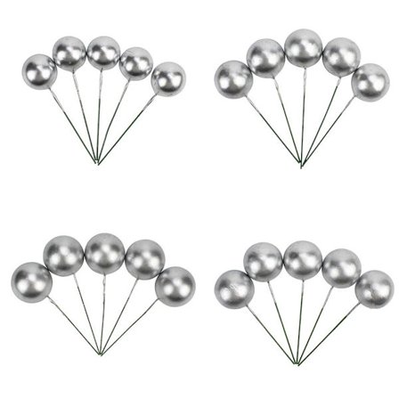 Guldkulor Tårttoppare Tårtdekoration SILVER 2/2,5/3/4CM