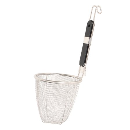 5,5 tommers silskje i rustfritt stål Spider Sil Skimmer øse Nudler Pasta Sil skje for matlaging Fritering