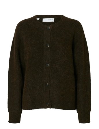 Slflulu Ls Knit Short Cardigan Noos Black Selected