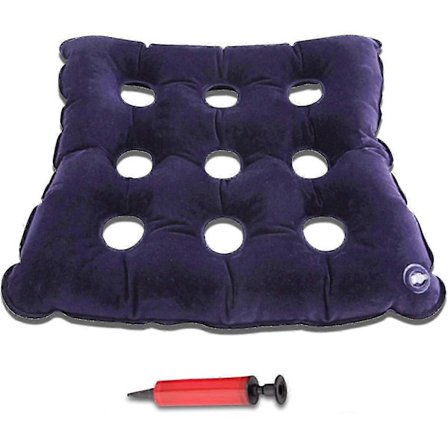 Ilmatäytteinen istuintyyny, vohvelityyny paineen lievitykseen ilmapumpulla, 19 tuumaa