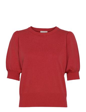 Liva Strik T-Shirt Pulllover Röd Minus