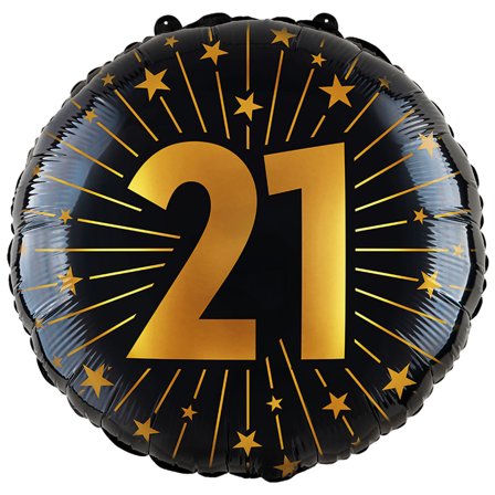 Folieballong med Stjärnor & Siffran 21