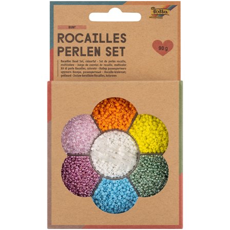 Folia Rocailles-perler sett Mix Farger