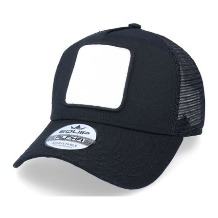Equip - Svart trucker Keps - Blank Patch Black Trucker @ Hatstore