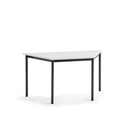 Tisch SONITUS TRAPETS, 1400x700x720 mm, Hochdrucklaminat weiß, anthrazit