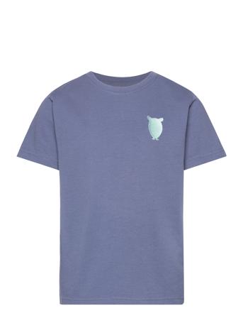 Regular Short Sleeve Heavy Single W Tops T-shirts Short-sleeved Blue Knowledge Cotton Apparel