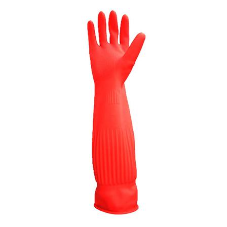50cm Köksvattentäta Rengöringsgummilatexhandskar Red 45cms