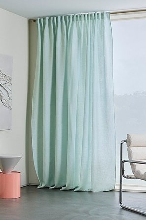 Jotex - Waterafstotend Linnen Gordijn 1 Lengte Extra Breed Lichtblauw Lichtblauw - KAIA - Koop Linnen gordijnen bij Jotex