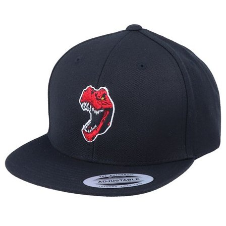 Kiddo Cap - Svart snapback Keps - Kids Red Angry Dinosaur T Black Snapback @ Hatstore