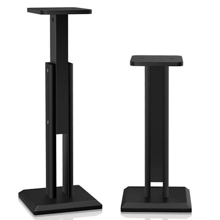 2 x Yleiset puun kaiutintukijalat, 20 kg Max, Korkeudensäätö 65-85 cm, Vankka tärinänestopohja, Musta