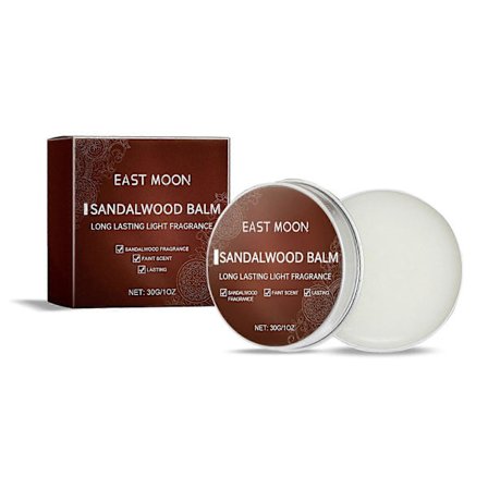 East Moon Solid Balm (Sandelträ för män) Charm Solid Balm för män, fräsch och naturlig, bärbar, långvarig doftbalm