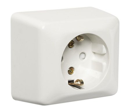 ELKO Enkel stikkontakt m/jord påvegg