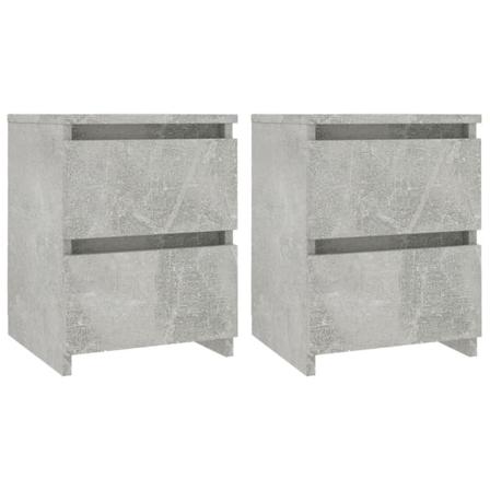 Vidaxl Sängbord 2 St Betonggrå 30x30x40 Cm Konstruerat Trä Grå