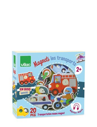 Vilac Magnets - Transport Vehicles - Multi/patterned - ONE SIZE