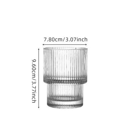 Kaffeglaskoppar Vertikala ränder Ribbat glas Vatten Te Dryckesgods Mjölk Juice Muggar Vin Cocktail Whisky Dessertbehållare Hem 1pcs 300ml 200ml-380ml