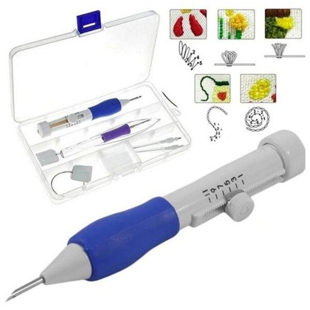 Broderi Punch Nål Kit Söm Verktyg Set Magic Broderi Nål Penna Vävning Verktyg Stickning Sömnad Verktyg för gör-det-själv sömnad