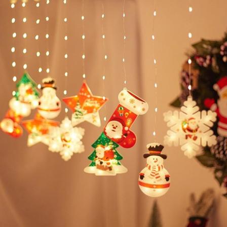 LED-valosarja, jouluikkunavalot, uutuusjouluvalot, USB-liitännällä, iloiset jouluverhovalot jouluun