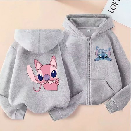 Hauskat vetoketjulliset collegepaidat Stitch Huppari Lasten vaatteet Tyttö Poika Lilo ja Stitch Collegepaita Vetoketjullinen huppari Vauvan arkitoppi