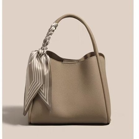 Ekte Skinnveske Bøtteveske Lett Luksus Casual Grønnsakskurv Håndveske Hundre Skulder Crossbody Veske