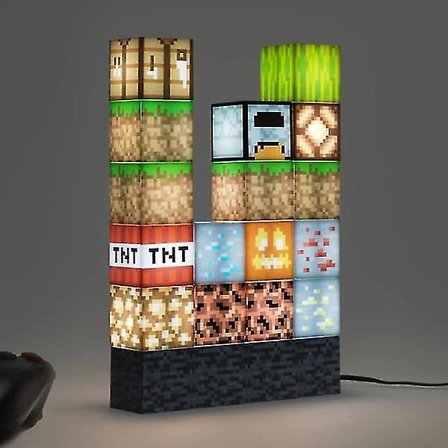 Minecraft Natlampe - USB-strøm - Kreativ Byggeklodse-Samlingslys