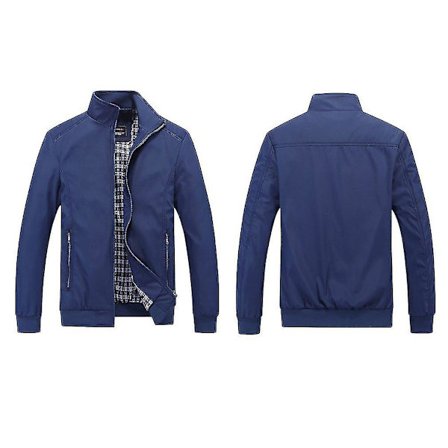 Mænds Jakke med Opretstående Krave, Løstsiddende Frakke, Langærmet