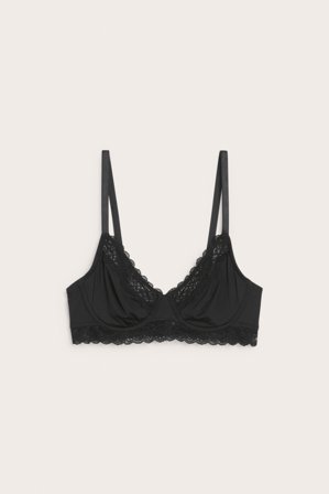 Kappahl | Stanik bez wyściółki, z koronką | Czarne